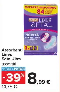 Carrefour Iper Assorbenti Lines Seta Ultra offerta