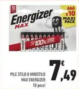 Conad Superstore Pile stilo o ministilo max energizer offerta