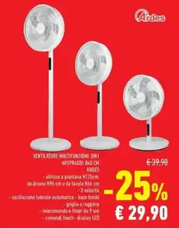 Conad Superstore Ardes ventilatore multifunzione 3in1 AR5PR4005 40 cm Ardes offerta