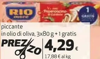 Coop Tonno piccante in olio di oliva 240 g offerta
