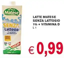 D'Italy Latte matese senza lattosio 1% +vitamina d offerta