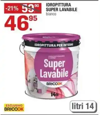 Brico OK IDROPITTURA SUPER LAVABILE bianco offerta