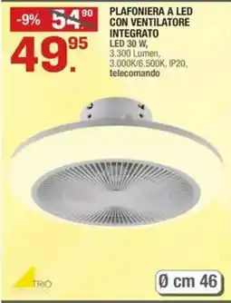 Brico OK Plafoniera a led con ventilatore integrato Trio offerta