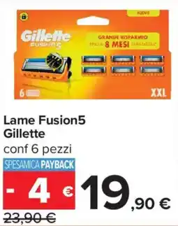 Carrefour Iper Lame Fusion5 Gillette offerta