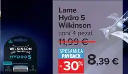 Carrefour Iper Lame Hydro 5 Wilkinson offerta