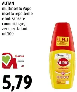 Madis AUTAN multinsetto Vapo insetto repellente e antizanzare offerta