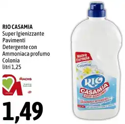 Madis RIO CASAMIA Super Igienizzante Pavimenti Detergente con Ammoniaca profumo Colonia offerta