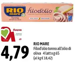 Madis RIO MARE Filod'olio tonno all'olio di oliva offerta