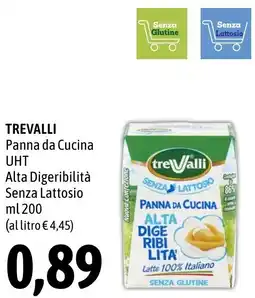 Madis TREVALLI Panna da Cucina UHT Alta Digeribilità Senza Lattosio offerta