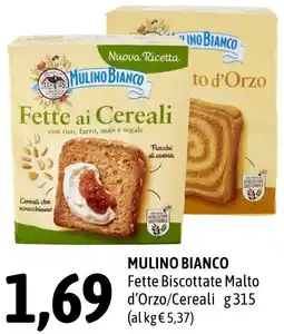Madis MULINO BIANCO Fette Biscottate Malto d'Orzo/Cereali offerta