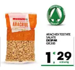Eurospar ARACHIDI TOSTATE SALATE offerta