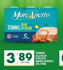 Eurospar TONNO ALL'OLIO D'OLIVA MARE APERTO GR.70X6 offerta