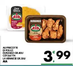 Eurospar ALI PRECOTTE DI POLLO DURANGO GR.400/ COTOLETTA LA VIENNESE GR.300 offerta