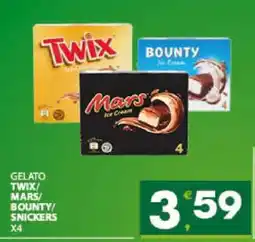Eurospar GELATO TWIX/MARS/BOUNTY/SNICKERS offerta