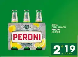 Eurospar BIRRA CHILL LEMON PERONI CL.33X3 offerta
