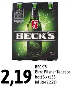 Madis BECK'S Birra Pilsner Tedesca offerta