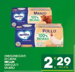 Eurospar OMOGENEIZZATI DI CARNE MELLIN offerta