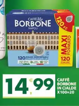 Eurospar CAFFÈ BORBONE IN CIALDE X100+20 offerta