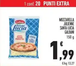 Conad Superstore Mozzarella julienne santa lucia Galbani offerta