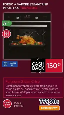 Unieuro Aeg forno a vapore steamcrisp pirolitico TR6PB531SB offerta