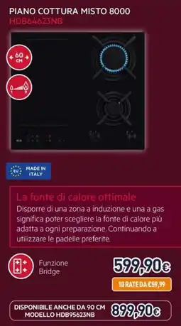 Unieuro Aeg piano cottura misto 8000 HDB64623NB offerta
