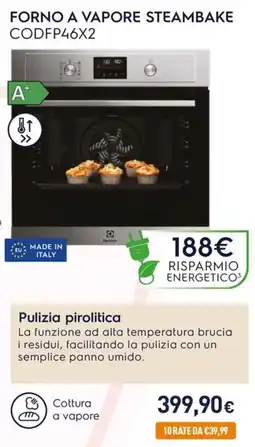 Unieuro Electrolux forno a vapore steambake CODFP46X2 offerta