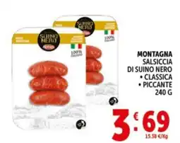 Deco Supermercati Montagna Salsiccia di Suino Nero offerta