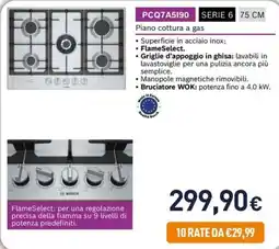 Unieuro Piano cottura a gas BOSCH offerta