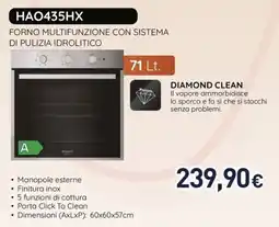 Unieuro HAO435HX FORNO MULTIFUNZIONE CON SISTEMA DI PULIZIA IDROLITICO offerta