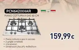 Unieuro PCN642IXHAR PIANO COTTURA A GAS 60 CM offerta