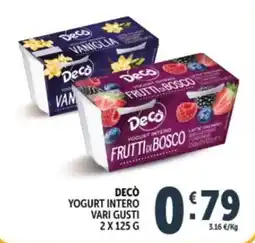 Deco Supermercati DECÒ YOGURT INTERO offerta