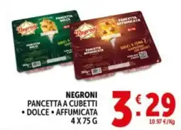 Deco Supermercati Negroni Pancetta a cubetti offerta