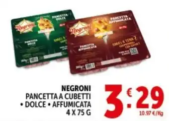 Deco Supermercati Negroni Pancetta a cubetti offerta