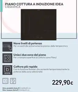 Unieuro Piano cottura a induzione IDEA offerta