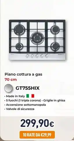 Unieuro Piano cottura a gas GT755HIX offerta