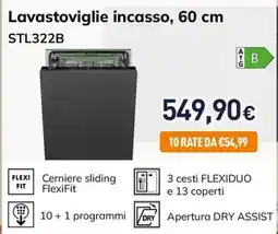 Unieuro Lavastoviglie incasso, 60 cm STL322B offerta