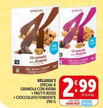 Deco Supermercati KELLOGG'S SPECIAL K GRANOLA CON AVENA offerta