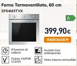 Unieuro Forno Termovoventilato, 60 cm SF64M3TVX offerta