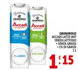 Deco Supermercati Granarolo Accadì Latte UHT offerta