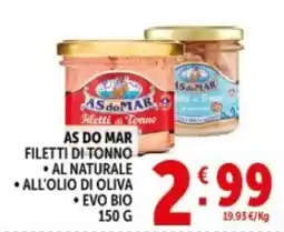 Deco Supermercati AS DO MAR FILETTI DI TONNO offerta