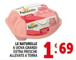 Deco Supermercati LE NATURELLE 6 UOVA GRANDI EXTRA FRESCHE ALLEVATE A TERRA offerta