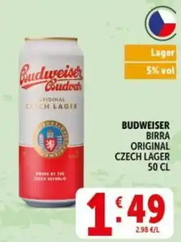 Deco Supermercati BUDWEISER BIRRA ORIGINAL CZECH LAGER offerta