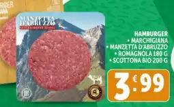 Deco Supermercati HAMBURGER • MARCHIGIANA • MANZETTA D'ABRUZZO • ROMAGNOLA 180 G • SCOTTONA BIO 200 G offerta