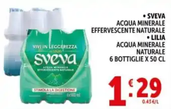 Deco Supermercati Sveva Acqua Minerale Effervescente Naturale offerta