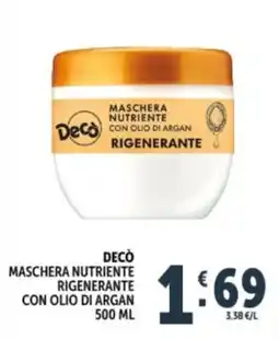 Deco Supermercati Decò Maschera Nutriente Rigenerante con Olio di Argan offerta