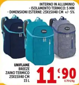 Deco Supermercati UNIFLAME BREEZE ZAINO TERMICO offerta