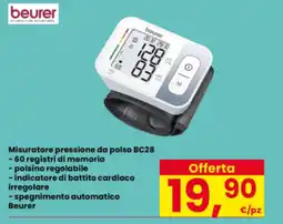 Interspar Misuratore pressione da polso BC28 Beurer offerta