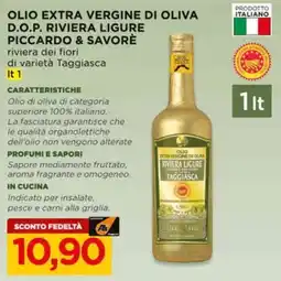 Alì Supermercati Olio extra vergine di oliva Riviera Ligure Piccardo & Savorè offerta
