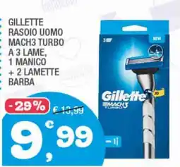 Splendidi e Splendenti Gillette Rasoio Uomo Mach3 Turbo offerta