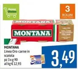 Emisfero MONTANA Linea Oro carne in scatola offerta